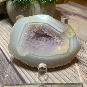 Amethyst geode with stand